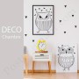 Affiche Hibou et petits coeurs noirs