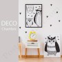 Affiche Hibou et petits coeurs noirs