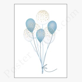Affiche Ballons bleus Affiche Ballons bleus