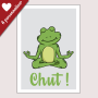 Affiche Petite grenouille qui fait du yoga : Chut !