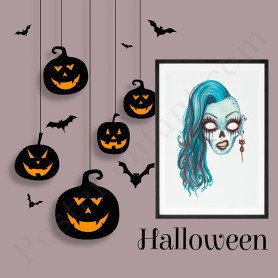 Affiche : Halloween monstre femme Affiche : Halloween monstre femme