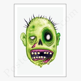 Affiche : Halloween monstre vert Affiche : Halloween monstre vert