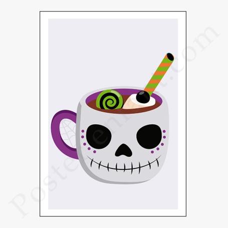 Affiche : Halloween mug tête de mort