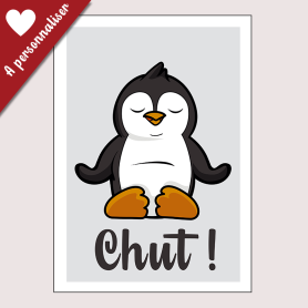 Affiche Petit pinguoin qui fait du yoga : Chut ! Affiche Petit pinguoin qui fait du yoga : Chut !