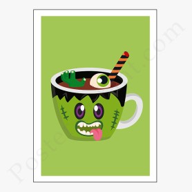 Affiche : Halloween Mug qui fait peur Affiche : Halloween Mug qui fait peur