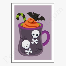 Affiche : Halloween mug tête de mort Affiche : Halloween mug tête de mort