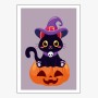 Affiche : Halloween petit chat sur sa citrouille