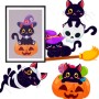 Affiche : Halloween petit chat sur sa citrouille