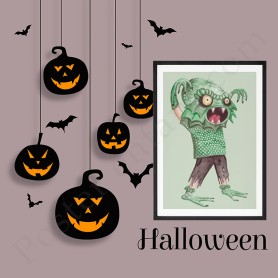 Affiche : Halloween petit monstre Affiche : Halloween petit monstre