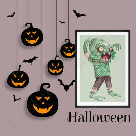 Affiche : Halloween petit monstre