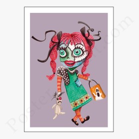 Affiche : Halloween drôle de petite fille Affiche : Halloween drôle de petite fille