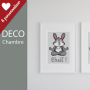 Affiche Petit lapin qui fait du yoga : Chut !