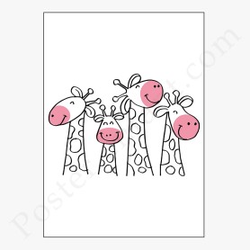 Affiche Amusantes girafes Affiche Amusantes girafes