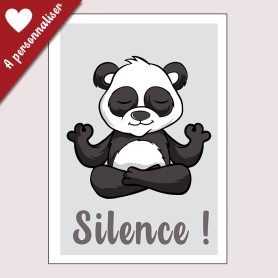 Affiche Petit nounours qui fait du yoga : Silence ! Affiche Petit nounours qui fait du yoga : Silence !