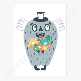 Affiche : Petit monstre avec ailes d'ange Affiche : Petit monstre avec ailes d'ange