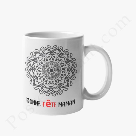 Mug : Bonne fête maman avec mandala