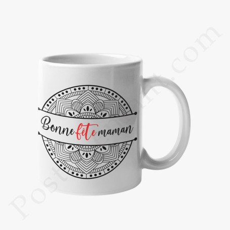 Mug : Bonne fête maman avec mandala