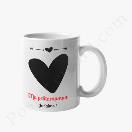 Mug : Ma petite maman je t'aime avec jolis coeurs