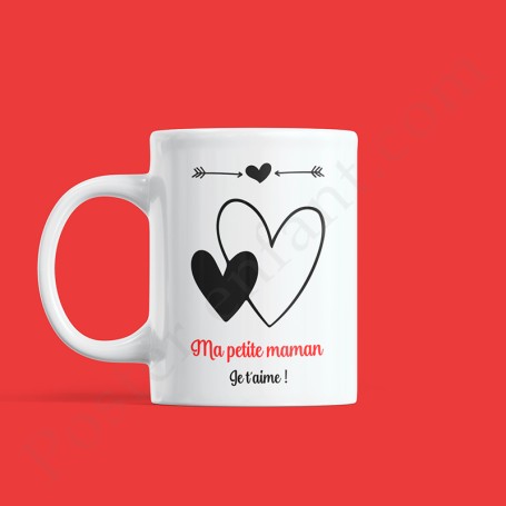 Mug : Ma petite maman je t'aime avec jolis coeurs