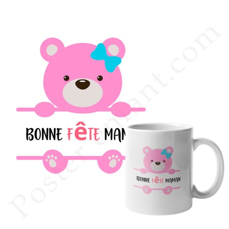 Mug : Bonne fête maman avec petit ourson