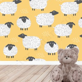 Papier peint : Petits moutons amusants Papier peint : Petits moutons amusants