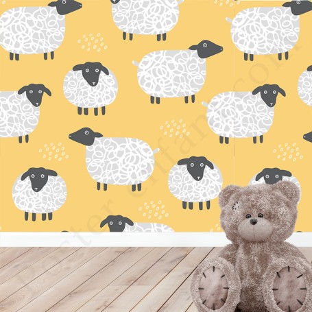 Papier peint : Petits moutons amusants