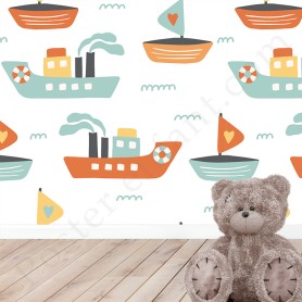 Papier peint : Petits bateaux