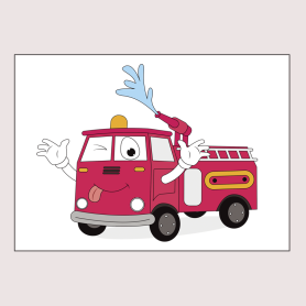 Affiche Petit camion de pompier Affiche Petit camion de pompier