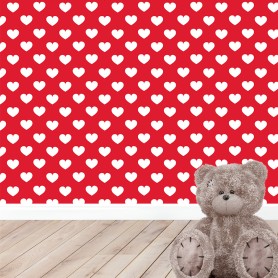 Papier peint : Jolis Coeurs blancs et rouges