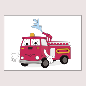 Affiche Petit camion de pompier Affiche Petit camion de pompier