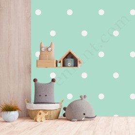 Papier peint : Petits pois - Vert  et blanc Papier peint : Petits pois - Vert  et blanc