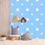 Papier peint : Petits pois - Bleu  et blanc
