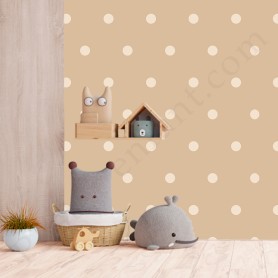 Papier peint : Petits pois - Beige marron Papier peint : Petits pois - Beige marron