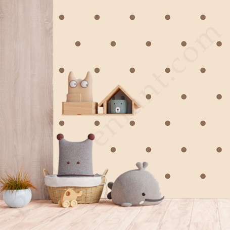 Papier peint : Petits pois - Beige marron