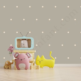 Papier peint : Petits pois - Gris et beige Papier peint : Petits pois - Gris et beige