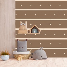 Papier peint : Petits pois - Beige et marron Papier peint : Petits pois - Beige et marron