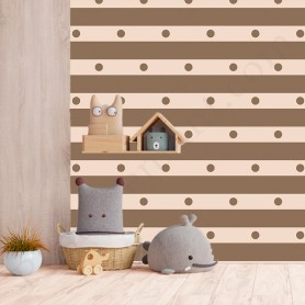 Papier peint : Petits pois - Beige et marron Papier peint : Petits pois - Beige et marron