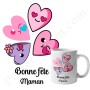 Mug : Bonne fête maman avec petits coeurs