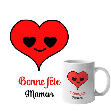 Mug : Bonne fête maman avec joli coeur
