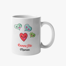 Mug : Bonne fête maman avec petits coeurs Mug : Bonne fête maman avec petits coeurs