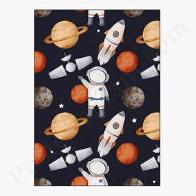 Affiche : Astronaute et planètes Affiche : Astronaute et planètes