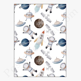 Affiche : Astronaute et planètes Affiche : Astronaute et planètes