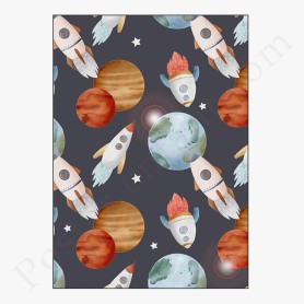 Affiche : Fusées et planètes Affiche : Fusées et planètes