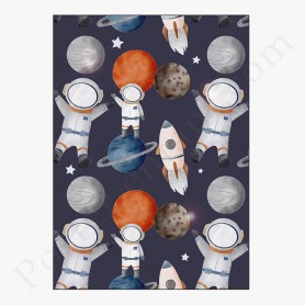 Affiche : Astronaute et planètes Affiche : Astronaute et planètes