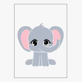 Affiche Adorable éléphant gris Affiche Adorable éléphant gris