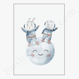 Affiche : Astronautes sur la lune Affiche : Astronautes sur la lune