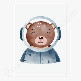 Affiche : Astronaute ourson Affiche : Astronaute ourson