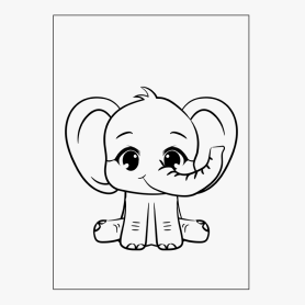 Affiche Adorable éléphant blanc Affiche Adorable éléphant blanc