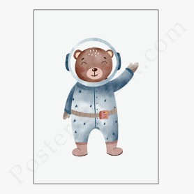 Affiche : Astronaute ourson Affiche : Astronaute ourson