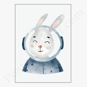 Affiche : Astronaute lapin Affiche : Astronaute lapin
